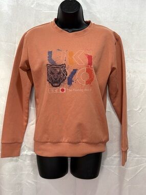 UKIYO Graphic Tiger Crewneck Sweatshirt - Rust/Orange